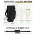 thumbnail image 7 of Insulated Water Bottle Carrier Bag with Adjustable Strap & Handle for 30oz 40oz Tumbler Cup Holder Pouch with Phone Pocket & Straw Cover, Black, 7 of 7