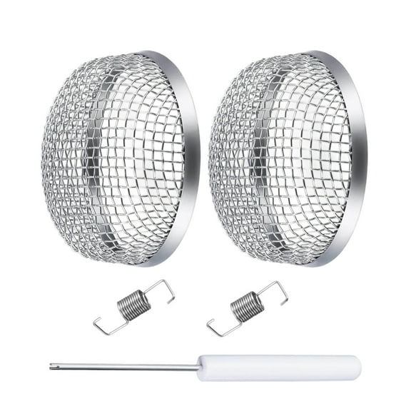 Furnace Vent Screen Cover 2.8 Inch Diameter Stainless Steel Mesh 3 Second Tool Free Installation for RV Campers Trailers Keeps Out Wasps Rodents Debris All Weather