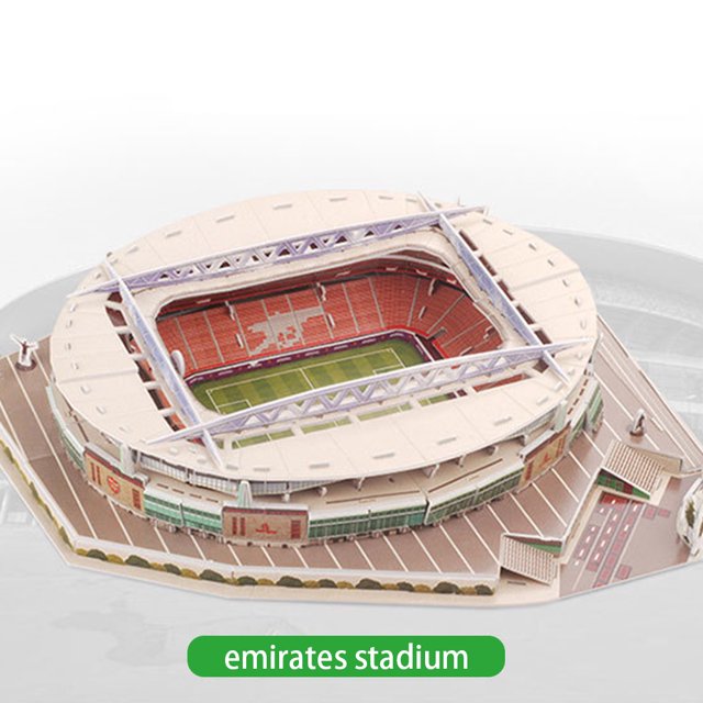 Rompecabezas 3D de campo de fútbol para adultos y niños, modelo de construcción 3D de bricolaje, decoración de dormitorio y oficina, 105 piezas, estadio Emirates