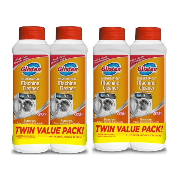 Glisten Washer Magic Washing Machine Cleaner and Deodorizer, 4 Bottles