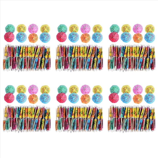 Paraguas de CóCtel de 864 Piezas para Bebida y Comida, Palillos de Dientes Decorativos para Fiesta, Hotel, Restaurante, Bar, Fiesta Hawaiana