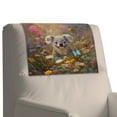 thumbnail image 4 of SCRAWLGOD Koala Daisy Floral Butterfly Print 3 Pieces Headrest Covers for Recliners Waterproof Sofa Headrest Protector for Recliner Chair Couch Stain Resistant Furniture Protector 17x27 in, 4 of 7