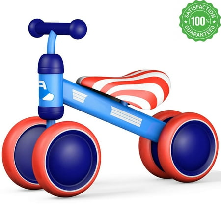 Baby Balance Four Wheeled Balance Bike Toy for Toddlers Bikes Bicycle Children Walker 10 Month - 24 Months Toys for 1 Year Old No Pedal Infant 4 Wheels Toddler First Birthday Gift - Award