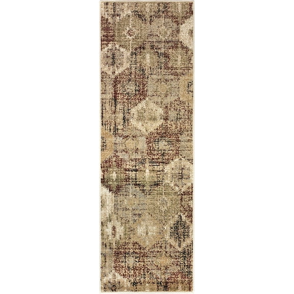 Superior Arabella Neutral Indoor Runner Area Rug, Gold, 2' 7" x 8'