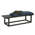thumbnail image 4 of Powell Mickle Upholstered Bench with Built-In Tray, Brown/Navy, 4 of 11