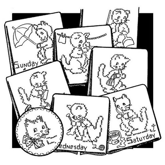 Aunt Martha's #3502 Stitch a Kitten Cross Stitch