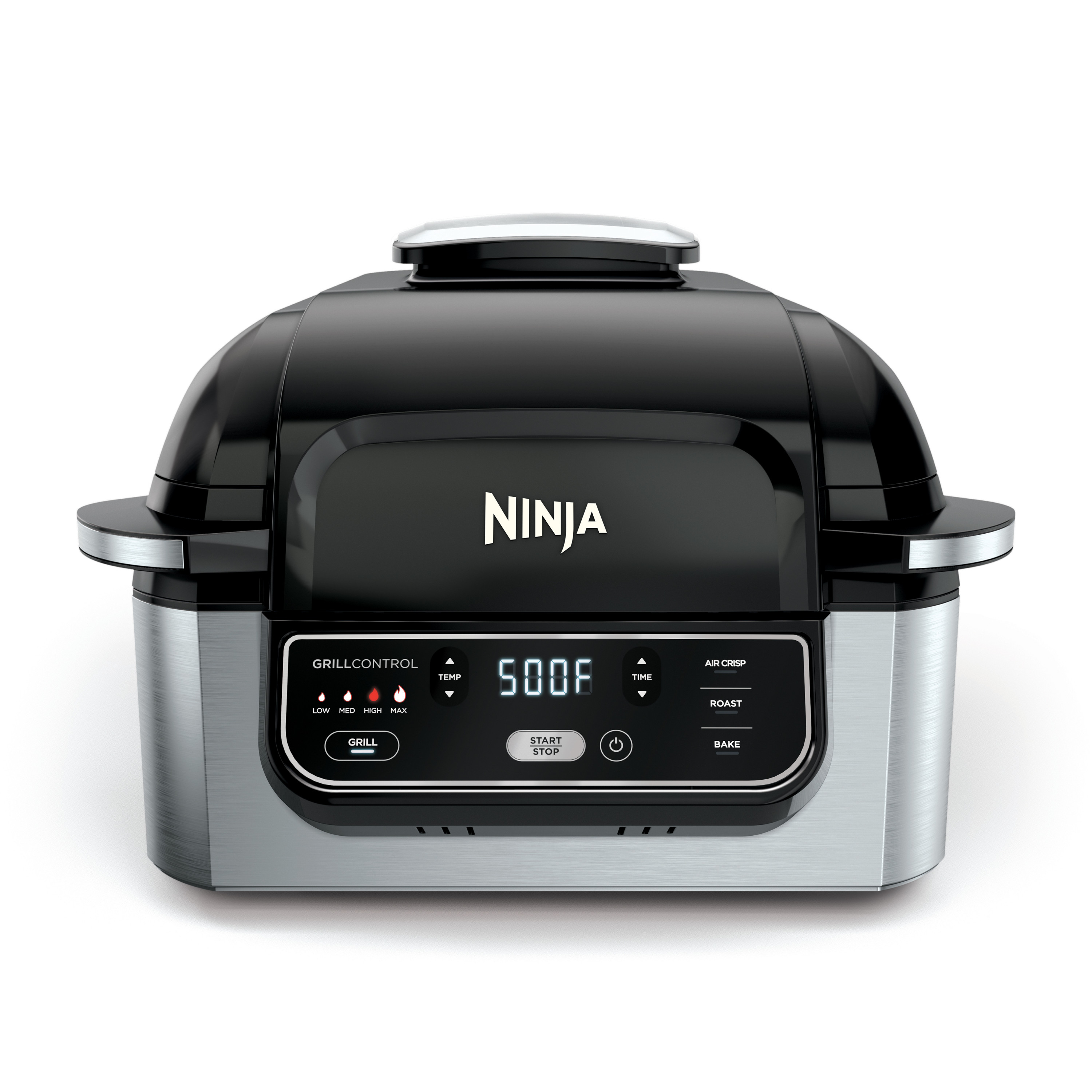 Ninja AG300 4-in-1 Indoor Grill & Air Fryer, Smokeless, 4-Qt, 100 Sq In Grill Area, Black/Stainless