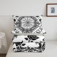 thumbnail image 5 of Homewish Gothic Skull Full Size Comforter Sets,Boho Damask Flowers Bedding Comforter Set,White Black,Halloween Duvet,Light Gray Reversible,3 Pieces,1 Comforter and 2 Pillowcases, 5 of 7