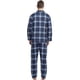 thumbnail image 2 of Apparonia Conjunto de Pijamas para Hombre Pijamas de Algodón con Cuello con Muescas para Hombre Ropa de Dormir de Manga Larga para Hombre con Bolsillos y Frente Fly Noble Azul Marino XXL, 2 of 7