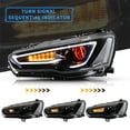 thumbnail image 3 of VLAND Demon Eye Projector Headlights for Mitsubishi Lancer EVO X 2008-2020 Black Len, 3 of 9