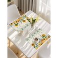 thumbnail image 5 of Sunflowers Placemats Set of 4, Floral Green Leaves Bees Watercolor Placemats for Dining Table, Place Mats for Kitchen Tabletop, Waterproof Wipeable Dining Table Mats Set, 5 of 9