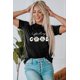 thumbnail image 4 of ABPHQTO Camiseta negra con gráfico de manga corta con estampado de margaritas Feeling Good para mujer, 4 of 5