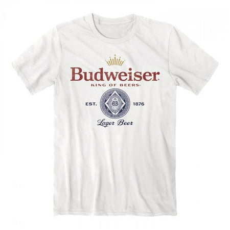 Budweiser 890715-large 1876 King of Beers Print T-Shirt, White - Large