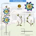 thumbnail image 3 of Outdoor Metal Windmill Lawn Decoration Sturdy Multifunctional Pinwheel Craft Artwork Rotatable, 3 of 8