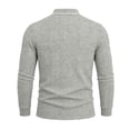 thumbnail image 5 of TOUMENY Men Sweater Zip Collared Long Sleeve Basic Slim Tops Fall Winter Solid Casual Knit Pullover Gray XXL, 5 of 7