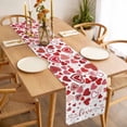 thumbnail image 3 of Red Valentine's Day Table Runner - 60 Inch Long, Kitchen Dining Table Runner Dresser Scarves, Love Heart Modern Art Watercolor Farmhouse Decor for Coffee Tables Wedding Party Banquet, 3 of 8