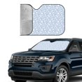 thumbnail image 4 of Bingfone Gray White Floral Car Windshield Sun Shade Protector Keep Your Vehicle Cool Sun Shield Visor Cover Foldable for Car Truck SUV-Medium, 4 of 8