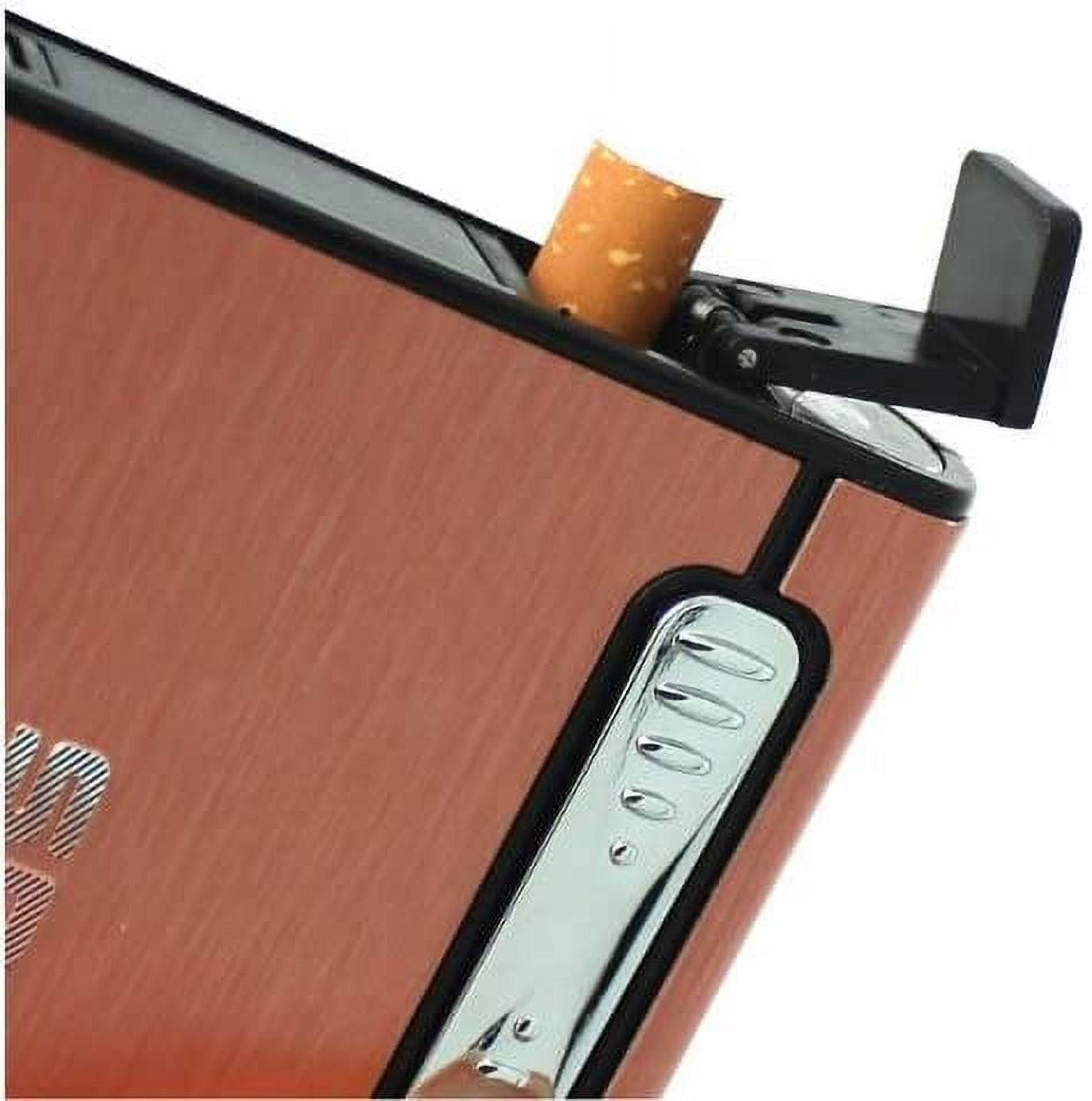 Focus Cigarette Case Dispenser with Butane Jet Torch Lighter (Holds 10) SILVER