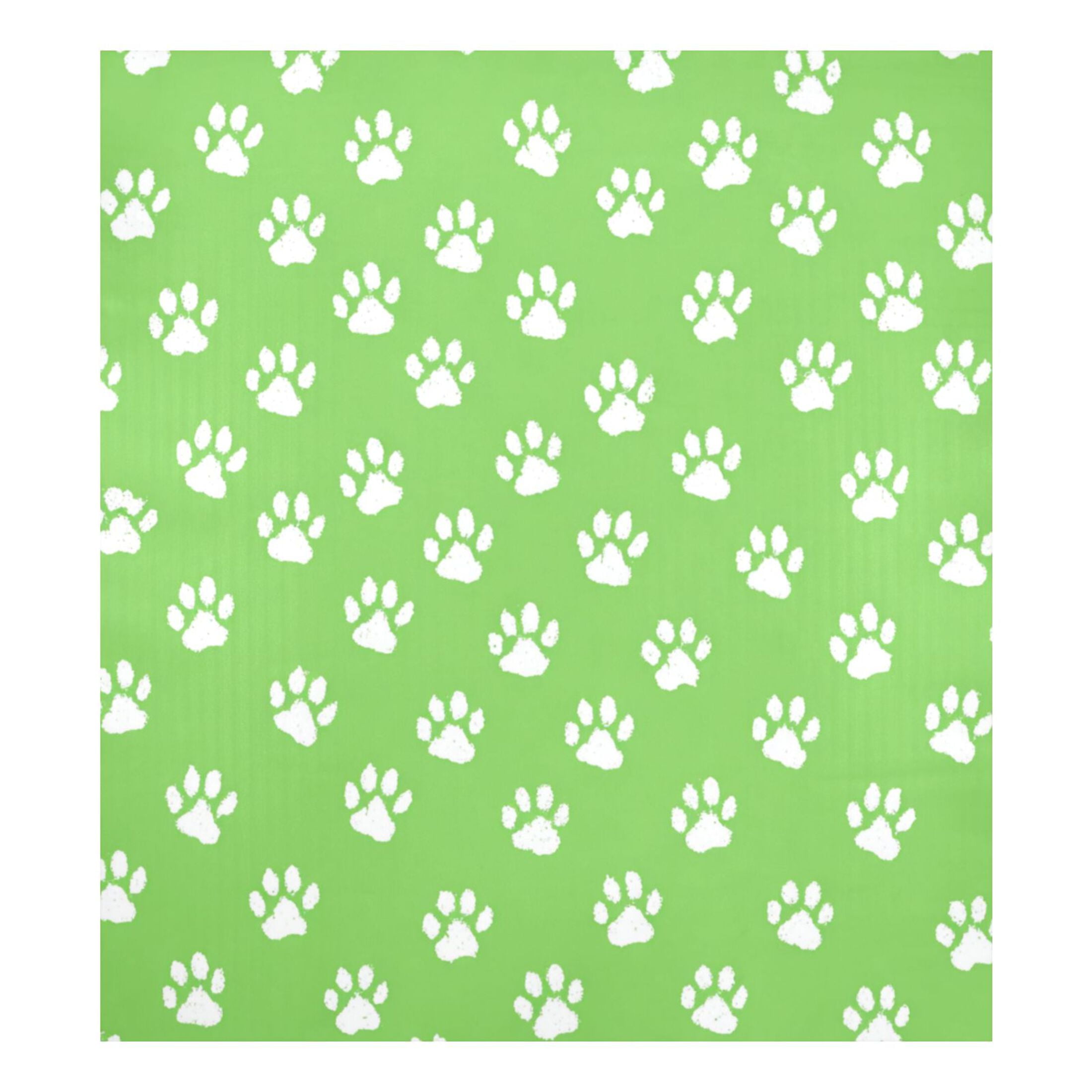 Dishwasher Magnetic Refrigerator Magnet Cover Sticker Home Decorative 23"x26" Green Paw Print Pattern