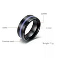 thumbnail image 6 of 8mm Men's Black Wedding Bands Titanium Steel White/Green/Purple/Pink Ring, 6 of 9