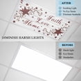 thumbnail image 4 of 1 Pack Retro Red Country Stars Fluorescent Light Covers for Ceiling Lights Faith Love Home Berries White Wood Striped Magnetic Ceiling Light Covers Overhead Light Filters for Office Classroom Home, 4 of 9