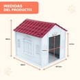 thumbnail image 2 of Casa para Perro Chico MascoAmigo para Exterior Térmica con ventilación, Resistente a la Intemperie con Techo Triangular para Lluvia, Roja, 2 of 8
