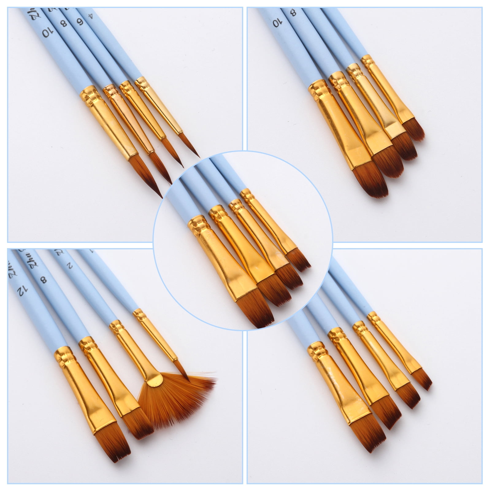 KissDate Paint Brushes, 20 Pcs Face Paint Brushes for Children Watercolor,  Acrylic Gouache and Oil Painting Suitable for Decorations, Models,  Figurines, Nail Art 