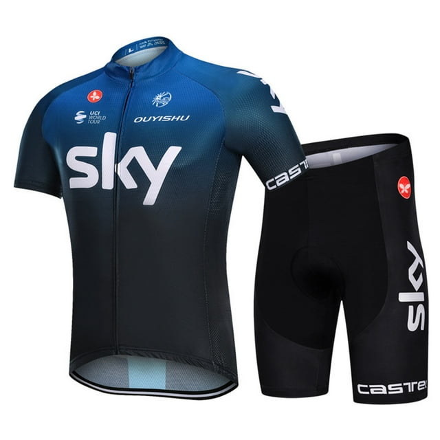 Men's Cycling Jersey Set Men Short Sleeve Compression Bike Shorts Gel Padded Biking Clothing