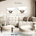 thumbnail image 3 of Elephant Stock Peeking Long Horn Wall Art - Horizontal Canvas Wall Art - Living Room Wall Decor - Animal Canvas - White And Brown Decor By Sisi And Seb - 30" x 20", 3 of 4