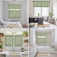 thumbnail image 6 of Cameo Green Retro Greek Key Kitchen Curtains Sets for Windows 24 Inch Length, Geometric Greece Ancient Rustic Rod Pocket Window Treatments Tier Curtains and Valances Set for Bedroom/Bathroom, 6 of 8
