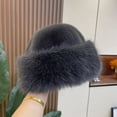 thumbnail image 2 of ievspot Women Winter Hat Thick Plush Faux Fur Heat Retention Windproof Mongolia Style Bucket Hat Outdoor Cycling Skiing Panama Cap, 2 of 8