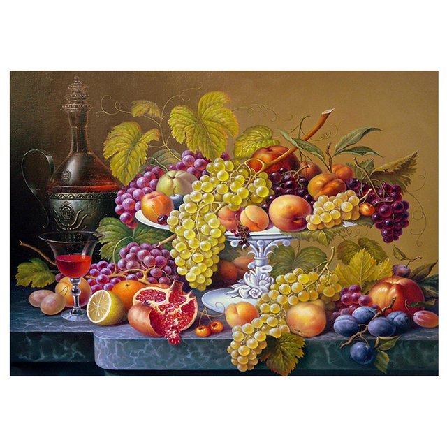 Cuadros Decorativos Plato de frutas bricolaje completo taladro diamante pintura bordado cruz puntada decoración DQrwqpou Nuevos Originales