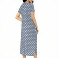 thumbnail image 6 of Dasayo Blue Nightgowns for Women Soft Zipper Chemise Nightshirts Side Split Polka Dot Sleepwear Sleepwear for Women L, 6 of 7