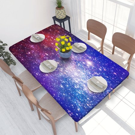 

Elastic Edge Fitted Tablecloth Stars Planet Galaxy for Rectangle Table 4 FT 30 X 48 Inch