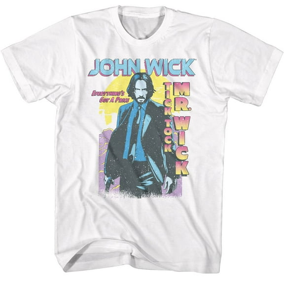 John Wick Tick Tock Mr. Wick Gradient White T-Shirt