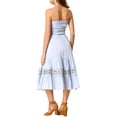thumbnail image 3 of INSPIRE CHIC Women's Summer Bohemian Strapless Off Shoulder Lace Trim Flowy a Line Beach Long Maxi Dress Light Blue XL, 3 of 6