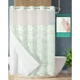 thumbnail image 2 of No Hook Shower Curtain with Snap in Liner, Sage Green Floral Plants Pattern Hotel Shower Curtains for Bathroom, Washable Shower Curtain Liner Set with Mesh Top Window, 60"x72", 2 of 6