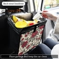 thumbnail image 2 of Qxltty Red Rose Car Dumpster Collapsible Rear Seat Suspension Trash for Front Seat Center Console in Vehicle, 2 of 8