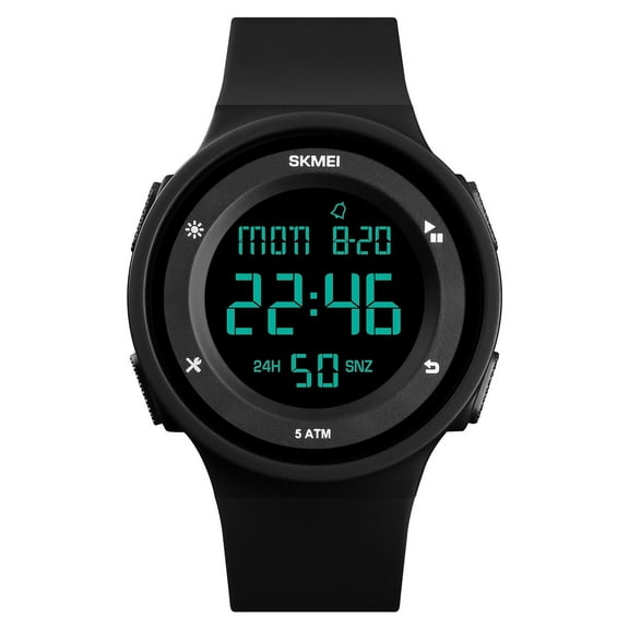SKMEI Men's Military Digital Watch – Waterproof Sport Wristwatch with Dual Time, Stopwatch, Alarm & Countdown Timer