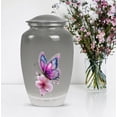 thumbnail image 6 of Butterfly Cremation Urn for Human Ashes, Large Decorative Urn for Adult Female, Elegant Pink & Blue Butterfly with Flower, Funeral Urn with Velvet Bag (10 Inch 1 Pc), 6 of 7
