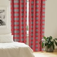 thumbnail image 2 of Ambesonne Mandala Curtains, Sketchy Leaves Swirl Art, Pair of 28"x95", Vermilion White, 2 of 5
