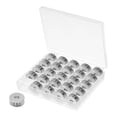 thumbnail image 1 of Unique Bargains Metal Bobbins Embroidery Bobbins with Case Sewing Machine Accessories Silver, 25 Pack, 1 of 5