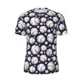 thumbnail image 5 of Wukai Cute Basebal Print Men's Short-Sleeved Mesh T-Shirt,Quick-Dry Short Sleeve Workout T-Shirt-5X-Large, 5 of 8
