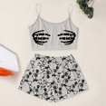 thumbnail image 2 of ZHOGXU Women's Halloween Skeleton Print Pajamas Sleeveless Crop Camisole & Shorts Pajama Sets 2 Piece Loungewear Pjs,Grey,M, 2 of 5