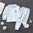 thumbnail image 2 of Linfrsh Toddler Boys Pajamas Set Cotton Sleepwear Long Sleeve Toddler Toddler Kids Toddler Girls Boys Soft Comfy Modal Tencel Solid Raglan Sleepwear Pajamas Pjs 2pcs Set(Blue,3-6 Months), 2 of 4