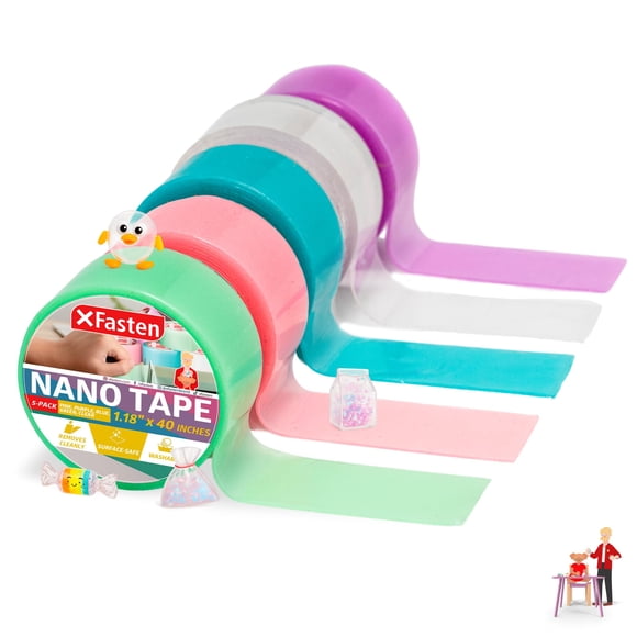 Kit de Cinta Nano XFasten para Burbujas 5 Paquetes de 5 m Multicolor