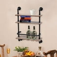 thumbnail image 3 of Wall Mounted Wine Rack, Wooden Wall Hanging Beer Rack Modern Wine Cabinet Shelf Wall Mounted Bottle Glass Holder Shelves Wine Rack Multiple Bottle Storage Racks for Home Bar, 3 of 14