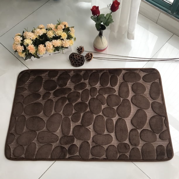 Alfombra con relieve de piedra para entrada, alfombra para dormitorio, alfombra para cocina, alfombra absorbente antideslizante para baño