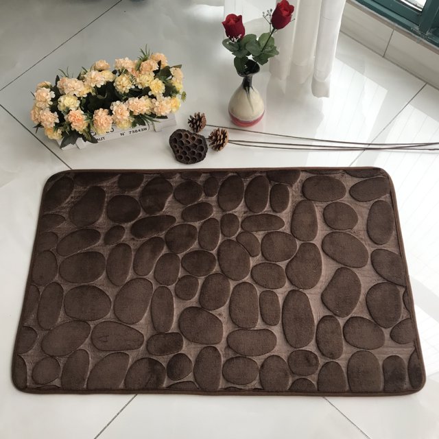 Alfombra con relieve de piedra para entrada, alfombra para dormitorio, alfombra para cocina, alfombra absorbente antideslizante para baño