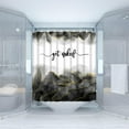thumbnail image 3 of Get Naked Marble Shower Curtain Grey Gold Marble Texture with Funny Quotes Watercolor Luxurious Modern Fabric Bath Decor into an Artistic Haven Includes Hooks (Gray), 3 of 6